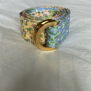 Vineyard Vines silk patchwork party drink belt - women’s size XS